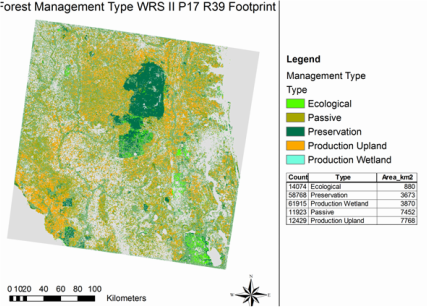 Preliminary forest management map for north central Florida